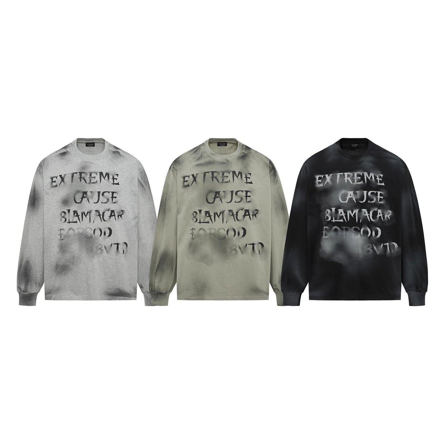 Spray painted vintage letter hoodies for men and women