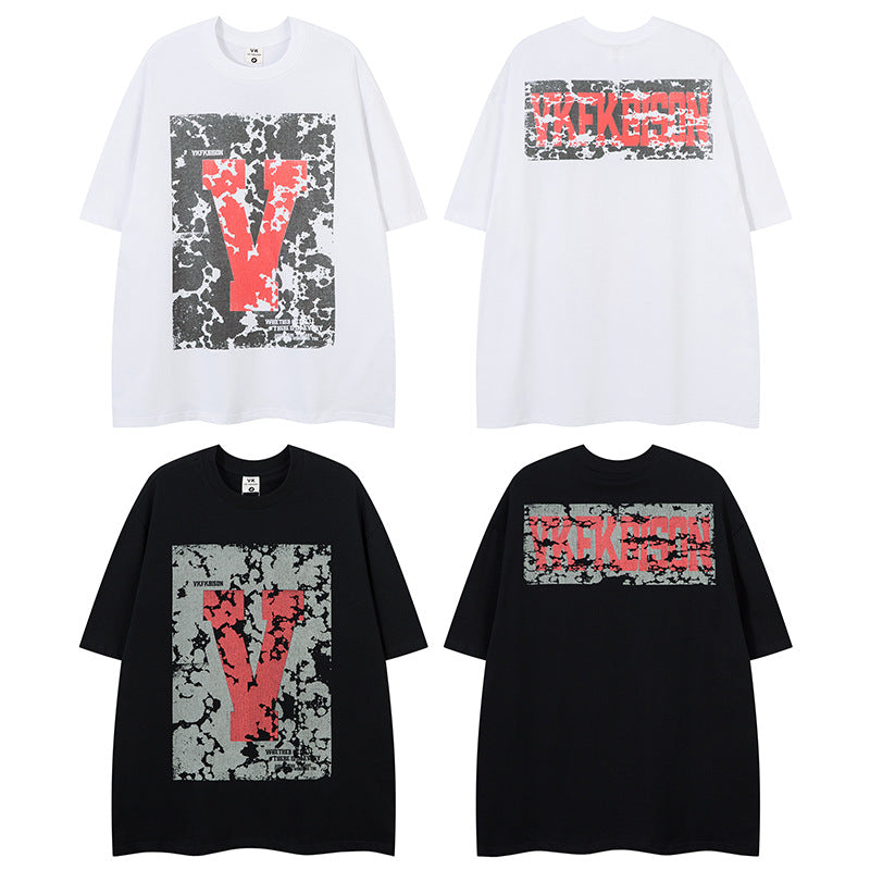 Short Sleeve T-Shirt for Men Summer Streetwear Casual Loose Fit Tee
