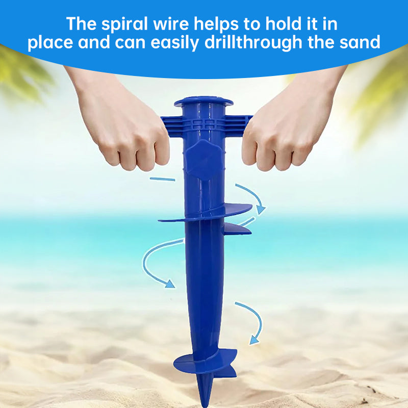 Plastic Adjustable Umbrella Base, Sun, Beach, Terrace, Sand, Ground Fixing Tools (Anchor Bracket, Spiral Tool, Tip Part), 1 Pc