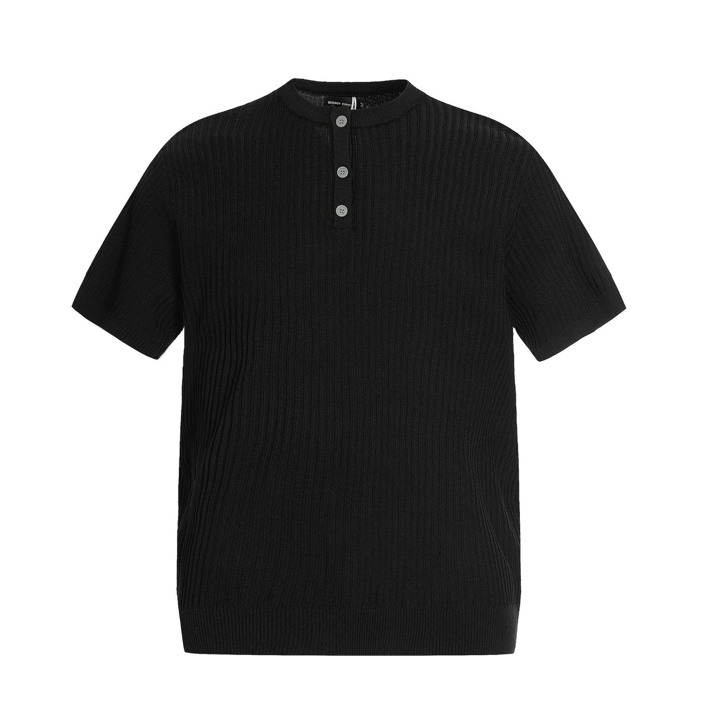 Look Solid Color Design Loose Knit T-Shirt for Men