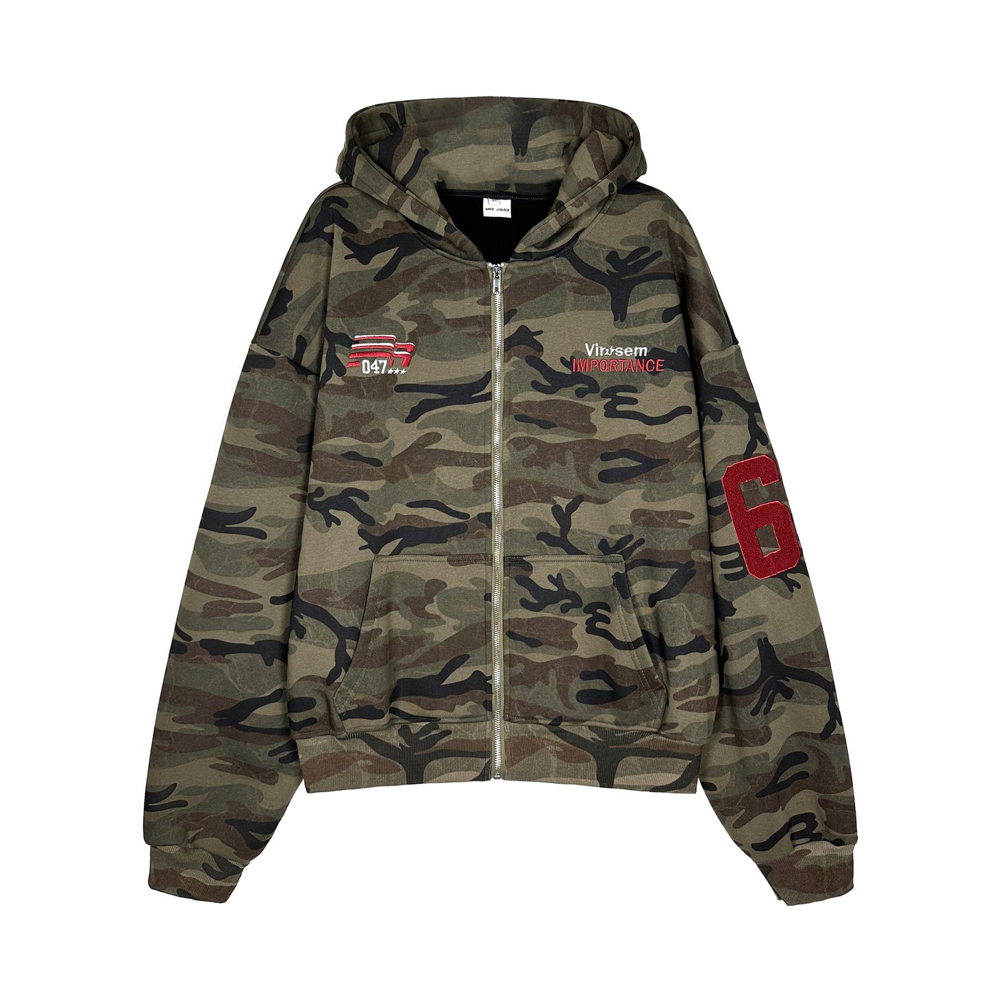 Modish American Retro Vibe Heavyweight Fleece Hooded Sweatshirt Jacket