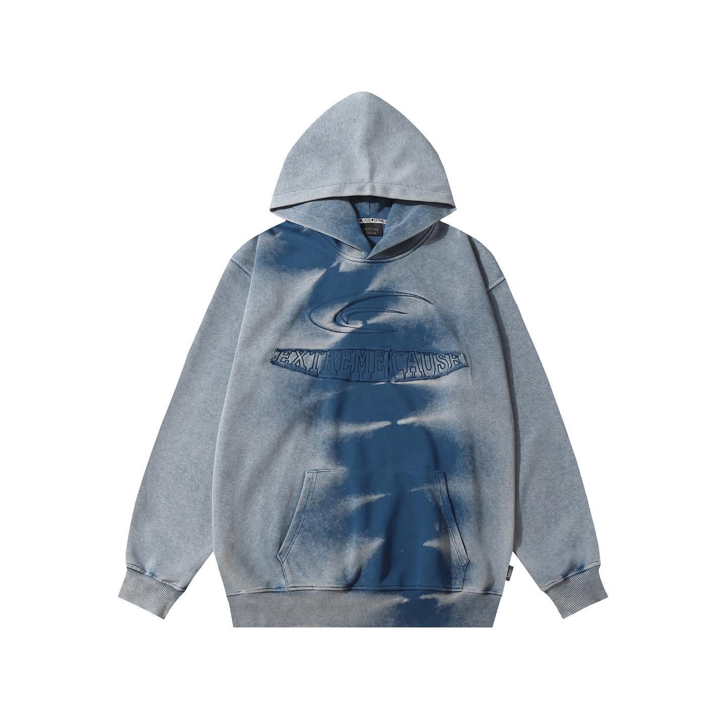 Tie dye vintage letter hooded sweatshirt for men and women