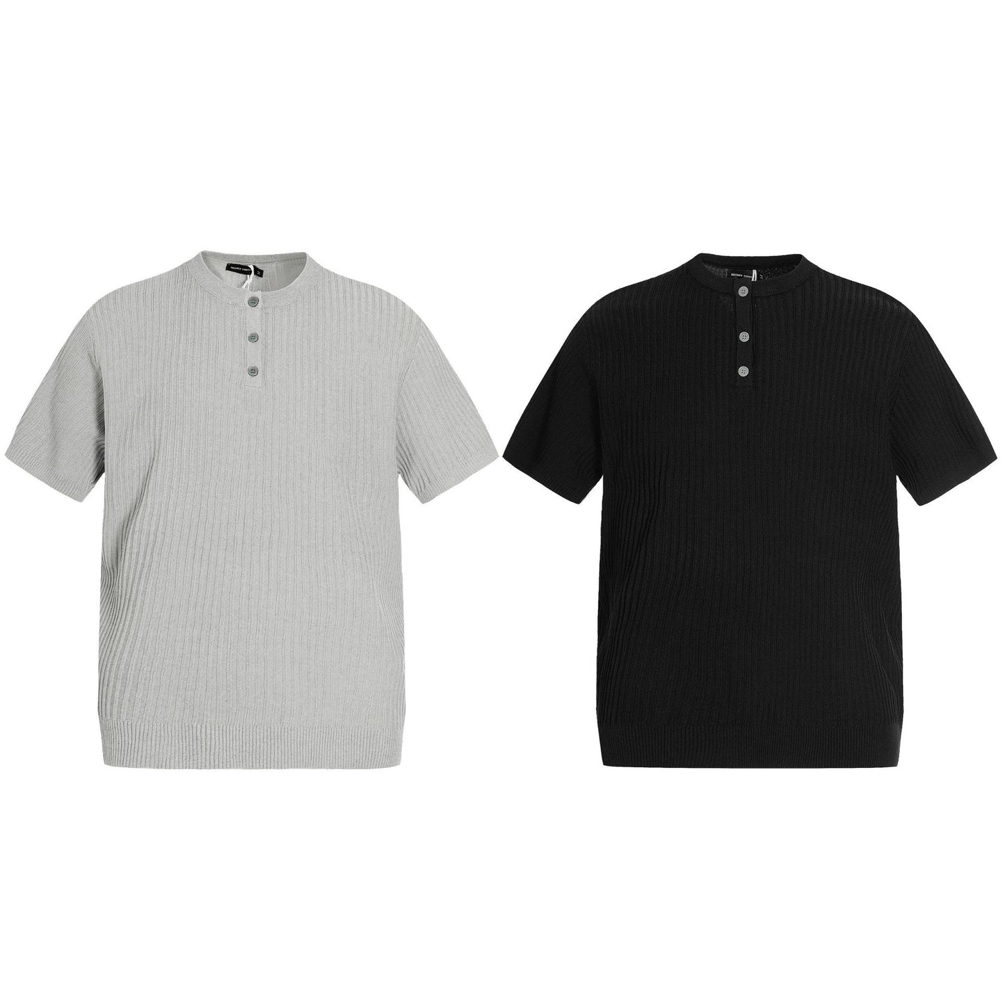 Look Solid Color Design Loose Knit T-Shirt for Men