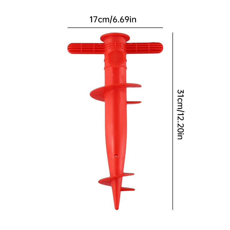Plastic Adjustable Umbrella Base, Sun, Beach, Terrace, Sand, Ground Fixing Tools (Anchor Bracket, Spiral Tool, Tip Part), 1 Pc