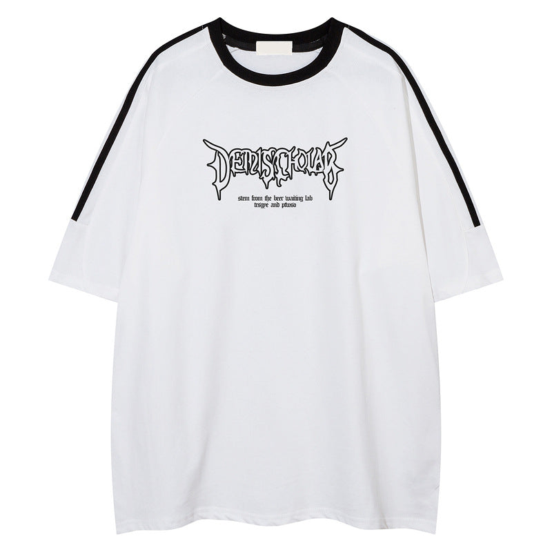 T-Shirt for Men and Women Summer Couple Design Sense Wear Drop Shoulder