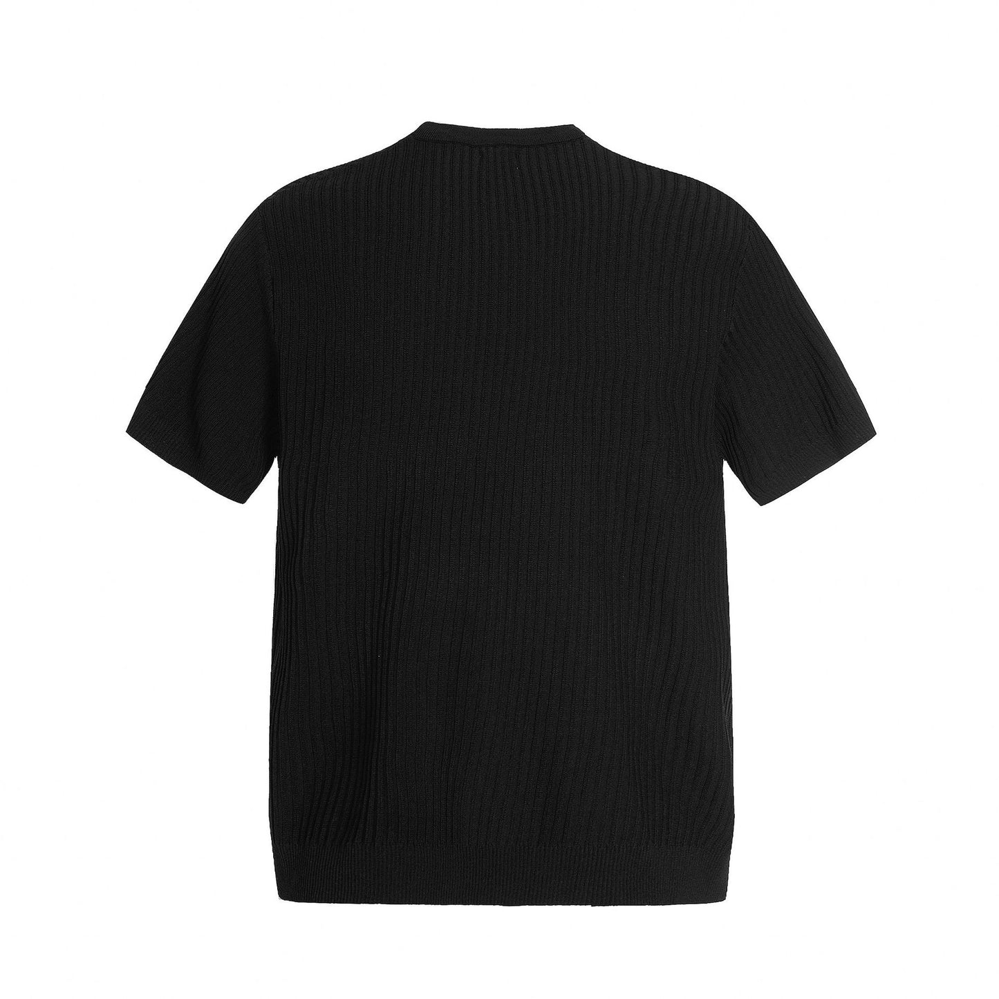 Look Solid Color Design Loose Knit T-Shirt for Men