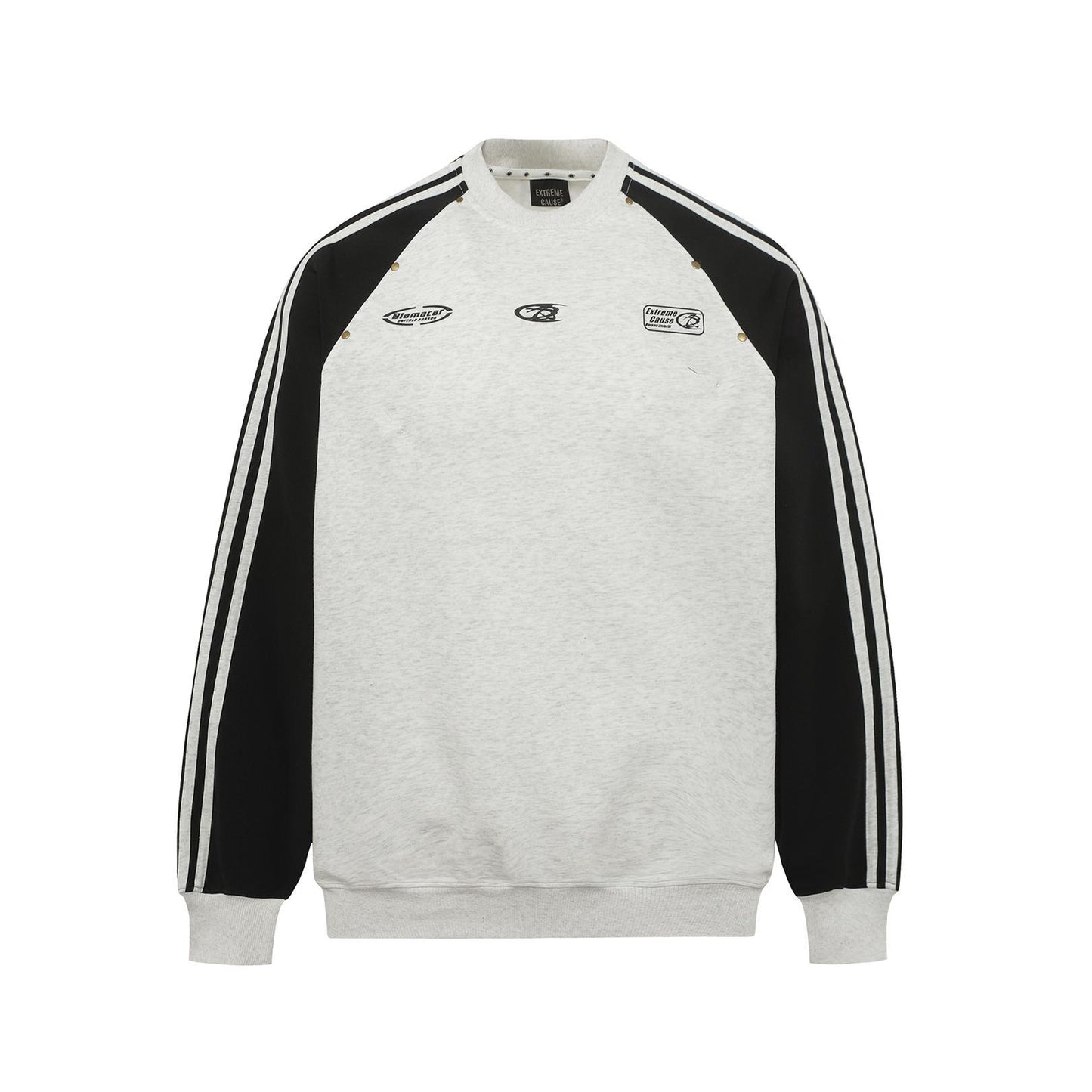 Ribbon splicing striped hoodie for men and women