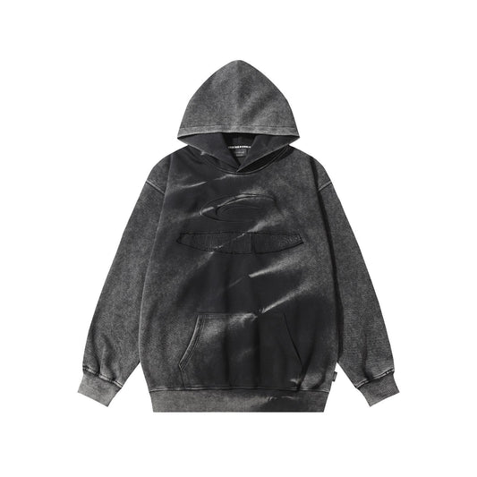 Tie dye vintage letter hooded sweatshirt for men and women