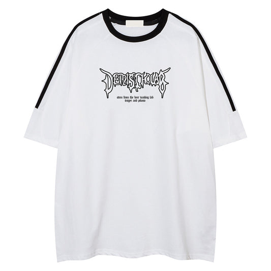T-Shirt for Men and Women Summer Couple Design Sense Wear Drop Shoulder